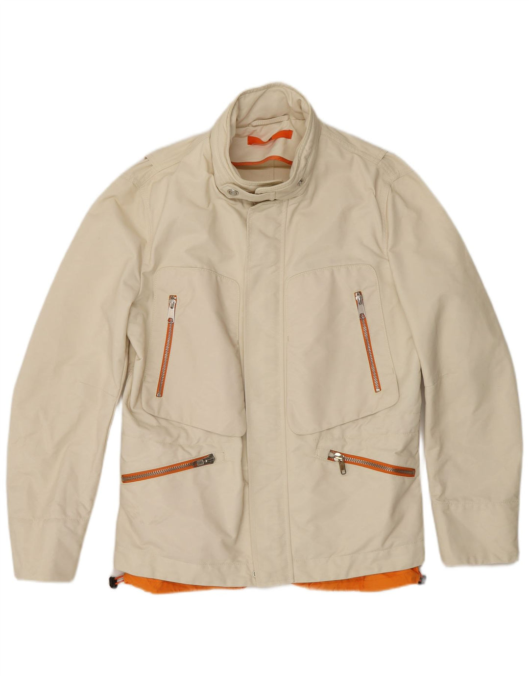 Jaqueta utilitária com capuz masculino Dondup IT 50 grande poliamida esbranquiçada