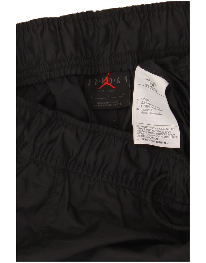 JORDAN Mens Cargo Calças de treino Joggers poliéster preto grande