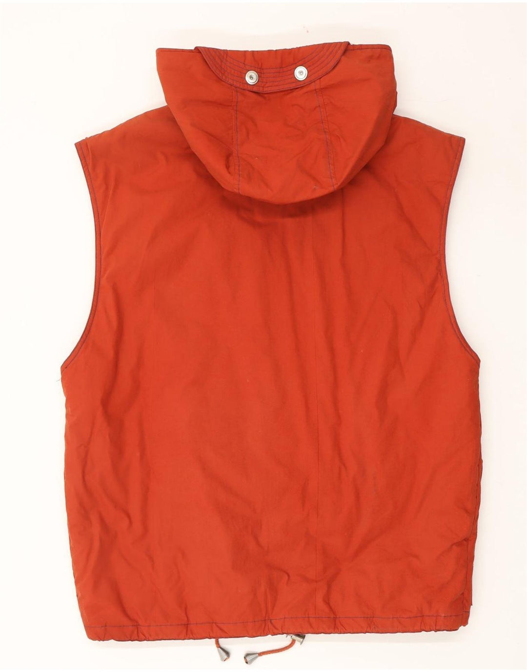 VINTAGE Mens Hooded Gilet UK 38 Medium Orange Cotton Vintage Vintage and Second-Hand Vintage from Messina Hembry 