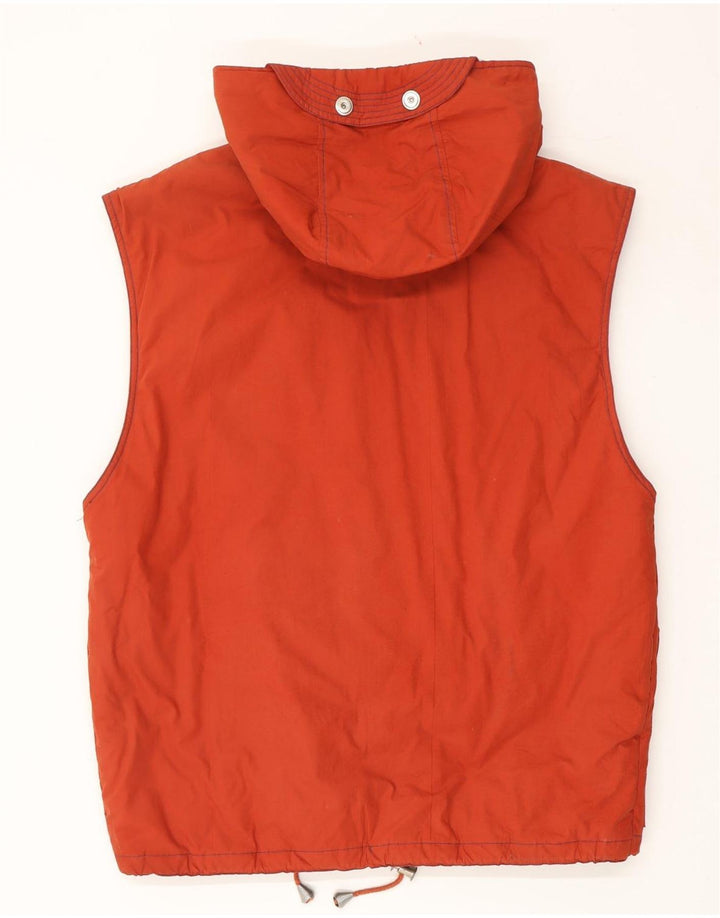 VINTAGE Mens Hooded Gilet UK 38 Medium Orange Cotton Vintage Vintage and Second-Hand Vintage from Messina Hembry 