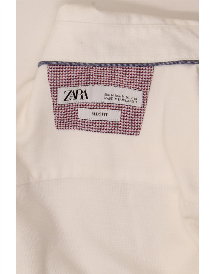 Camisa masculina Zara Slim Fit média branca