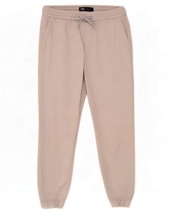 Zara Mens Joggers Calça Casual Médio W31 L27 Algodão Cinza
