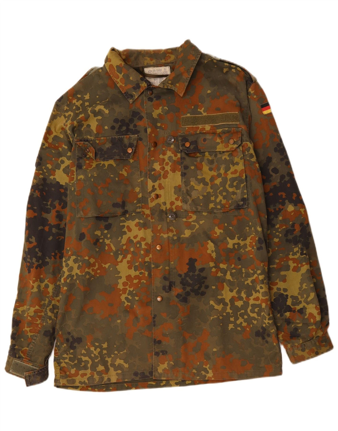 Jaqueta militar masculina VINTAGE UK 38 camuflagem cáqui média