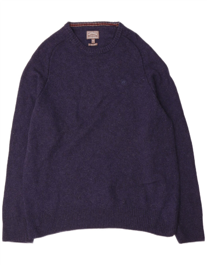 Suéter masculino Fat Face com gola redonda 2XL lã azul marinho