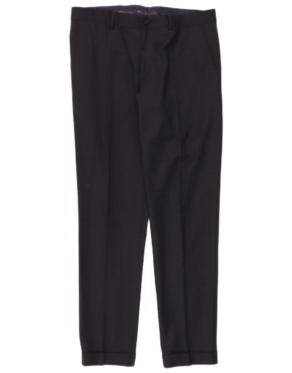 Zara Mens Slim Chino Calças EU 40 Médio W31 L30 Azul Marinho