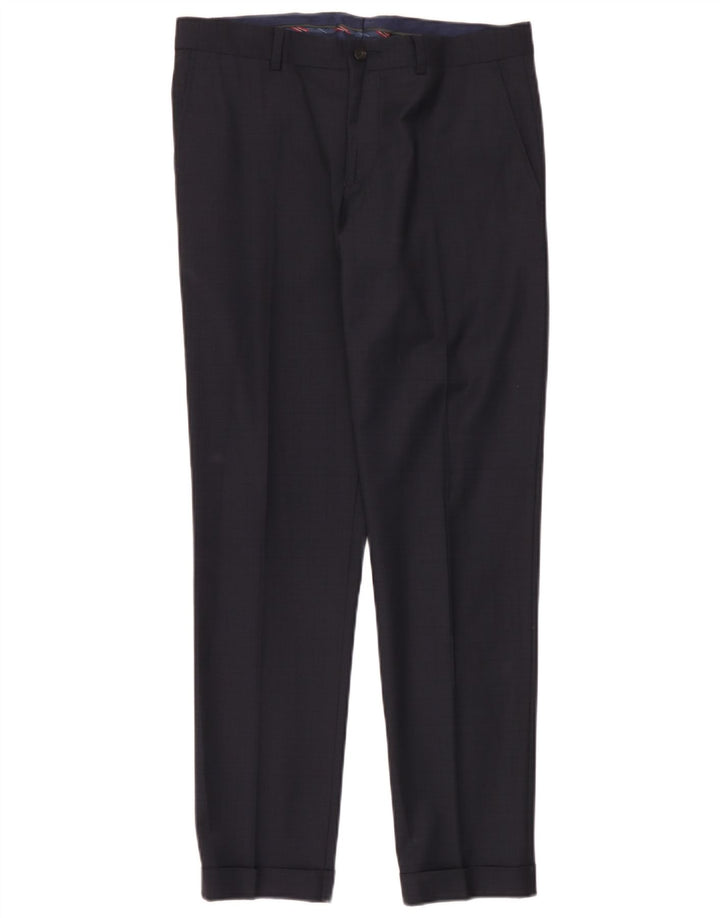 Zara Mens Slim Chino Calças EU 40 Médio W31 L30 Azul Marinho