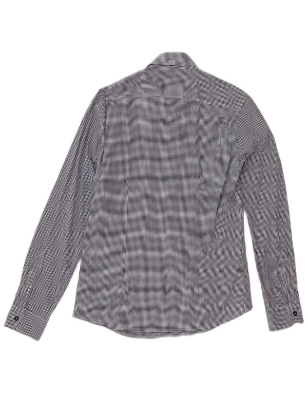 Camisa masculina Gas pequena algodão guingão azul marinho