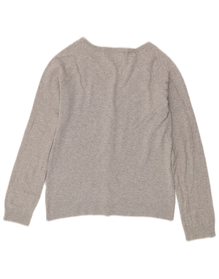 Suéter cardigã feminino Zara Reino Unido 14 grande cinza manchado