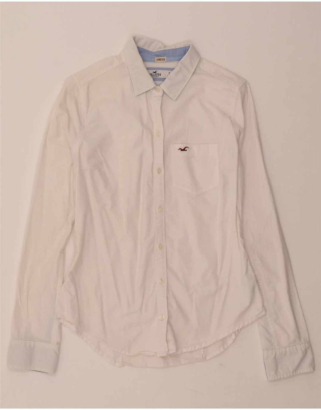 Camisa feminina HOLLISTER UK 10 pequena algodão branco