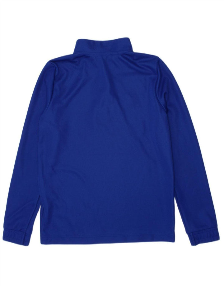 ADIDAS Boys Aeroready Zip Neck Pullover Treino Top 9-10 Anos Azul