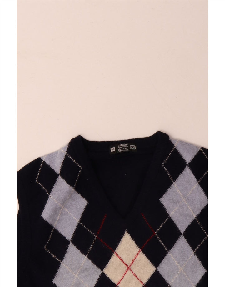 ST MICHAEL Mens Colete Regata IT 52/54 Grande Azul Marinho Argyle/Diamante