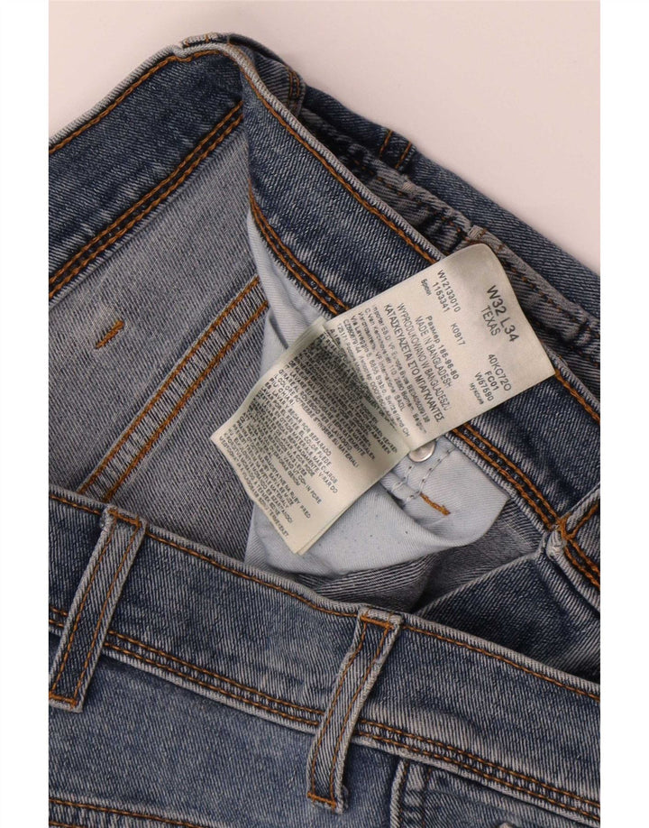 Wrangler Masculino Texas Straight Jeans W32 L34 Azul Algodão