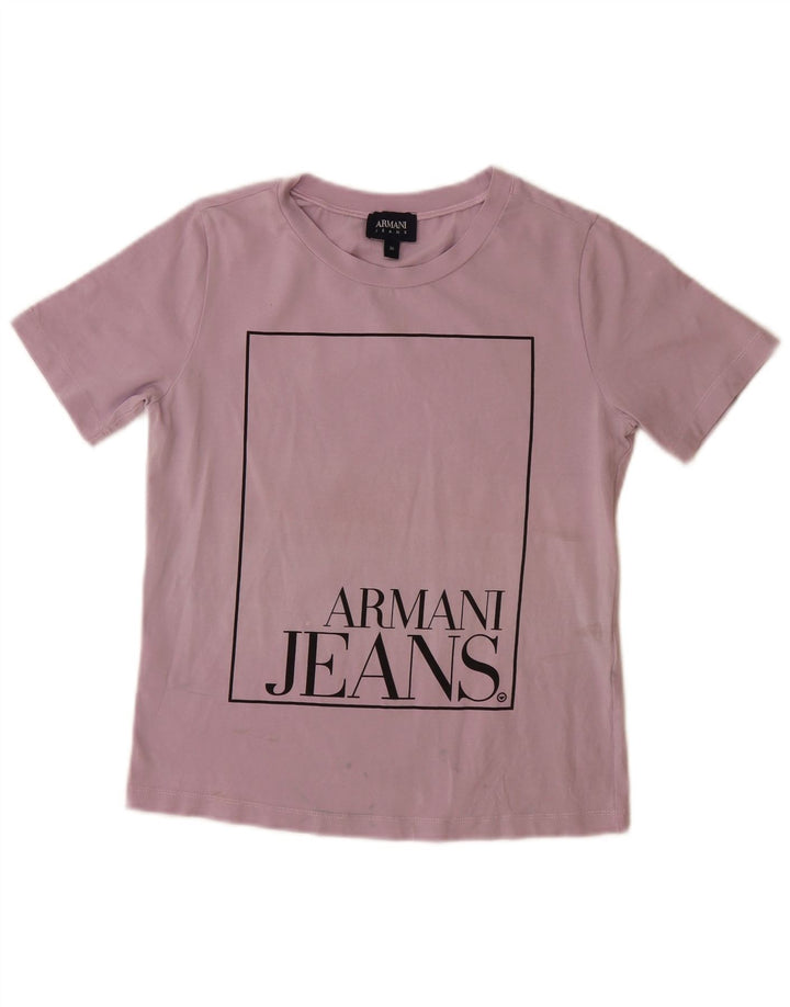 Camiseta feminina ARMANI JEANS com estampa gráfica EU 36 pequena roxa