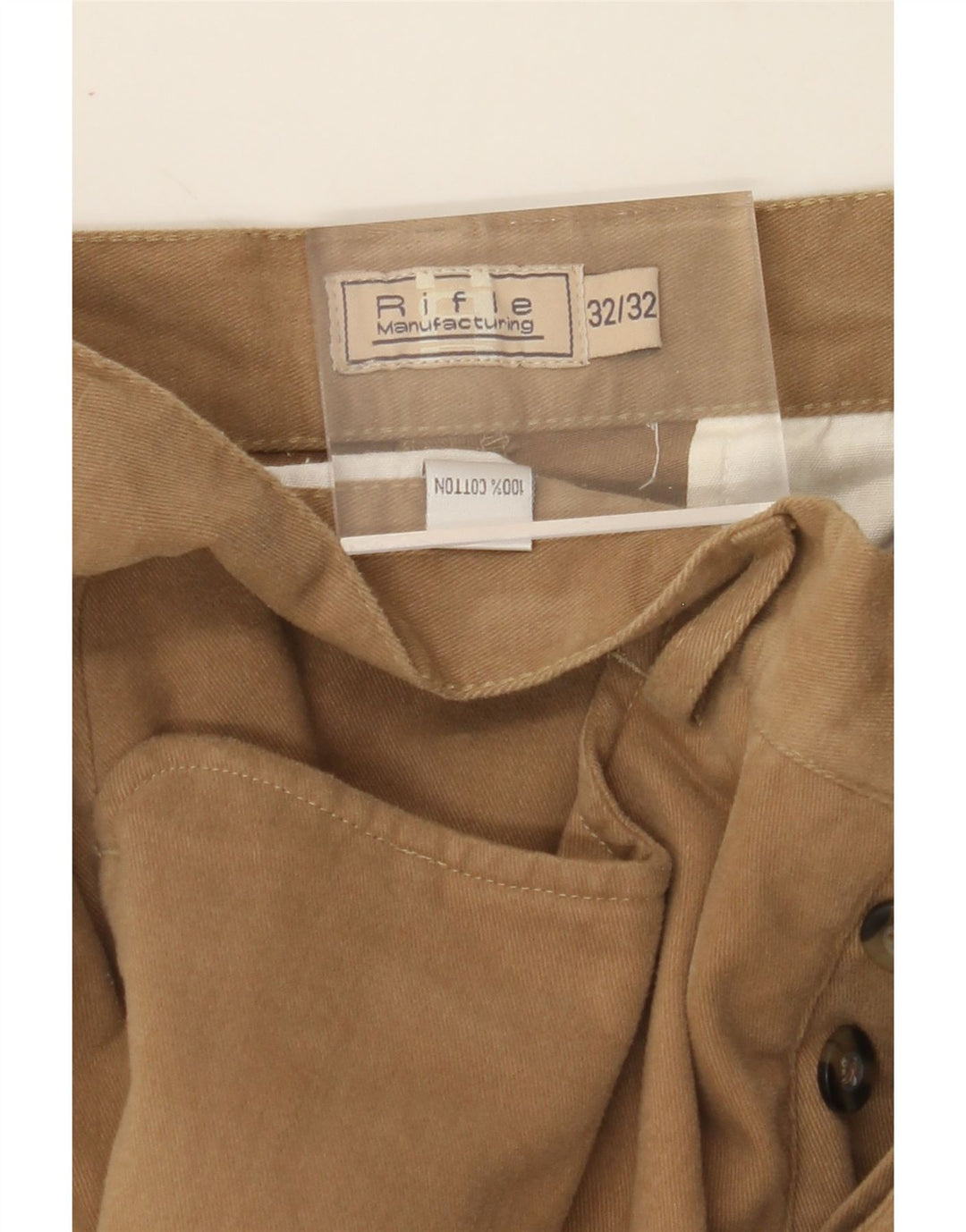 RIFLE Mens Straight Casual Trousers W32 L32 Brown Cotton Vintage Rifle and Second-Hand Rifle from Messina Hembry 
