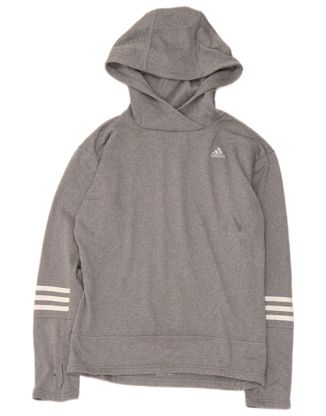 Adidas Mulher Oversized Hoodie Jumper UK 4/6 XS Cinza Poliéster