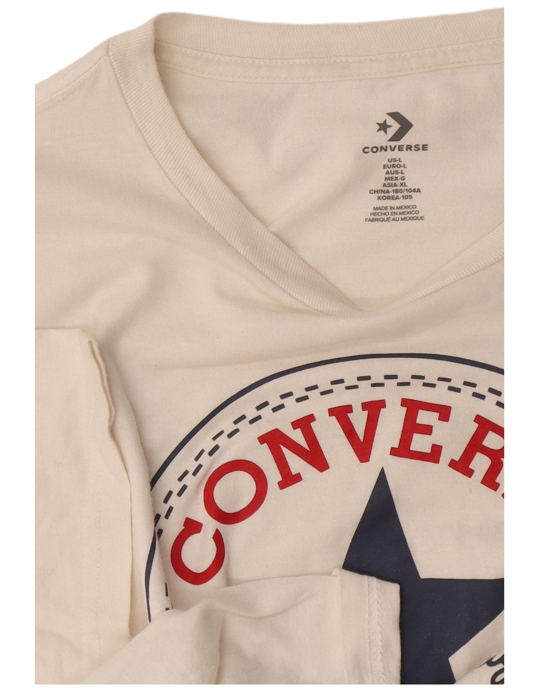 Converse Mens Camiseta Gráfica Top Grande Off White