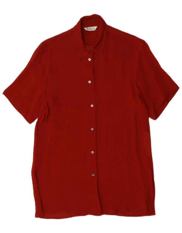 Camisa feminina Marella Longline de manga curta com ajuste solto Reino Unido 10 pequena vermelha