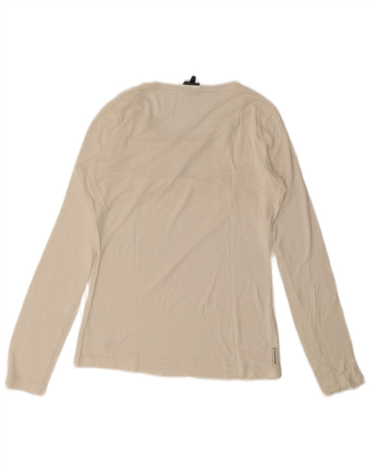 Top feminino Armani Jeans manga comprida IT 42 médio branco