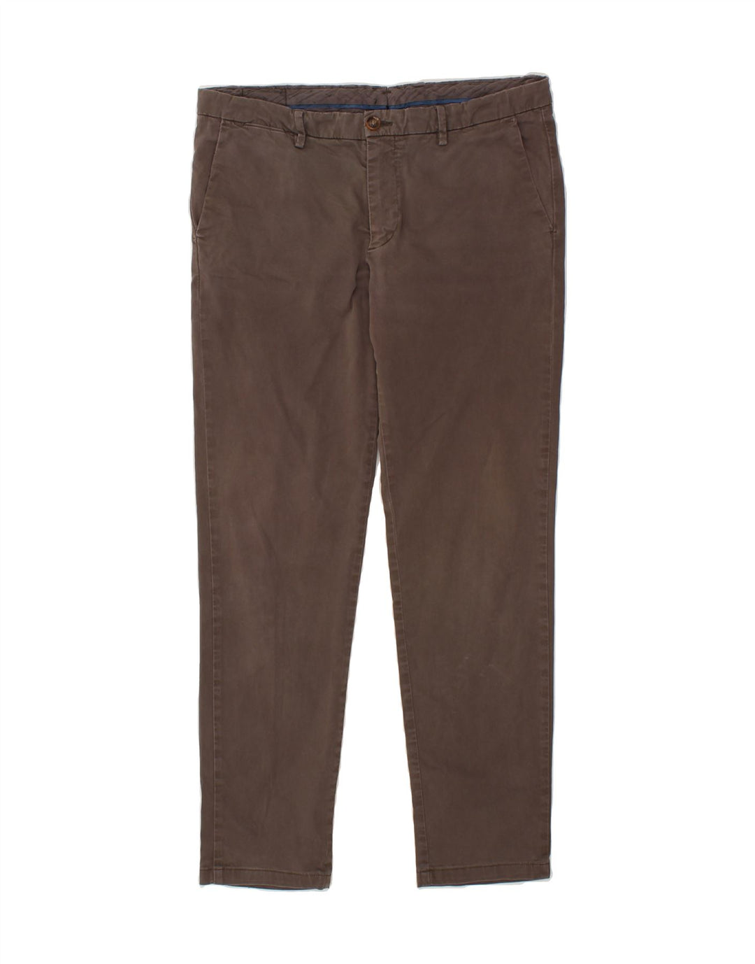 TRUSSARDI Womens Slim Chino Trousers IT 50 XL W34 L31 Brown Cotton Vintage Trussardi and Second-Hand Trussardi from Messina Hembry 