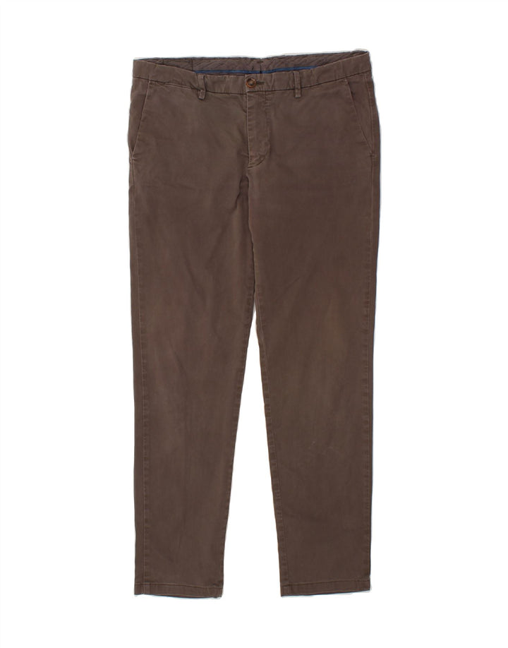 TRUSSARDI Womens Slim Chino Trousers IT 50 XL W34 L31 Brown Cotton Vintage Trussardi and Second-Hand Trussardi from Messina Hembry 