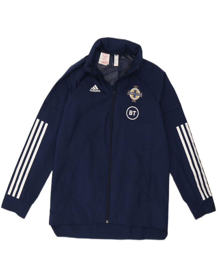 Jaqueta corta-vento com capuz Adidas meninos 11-12 anos azul marinho poliéster