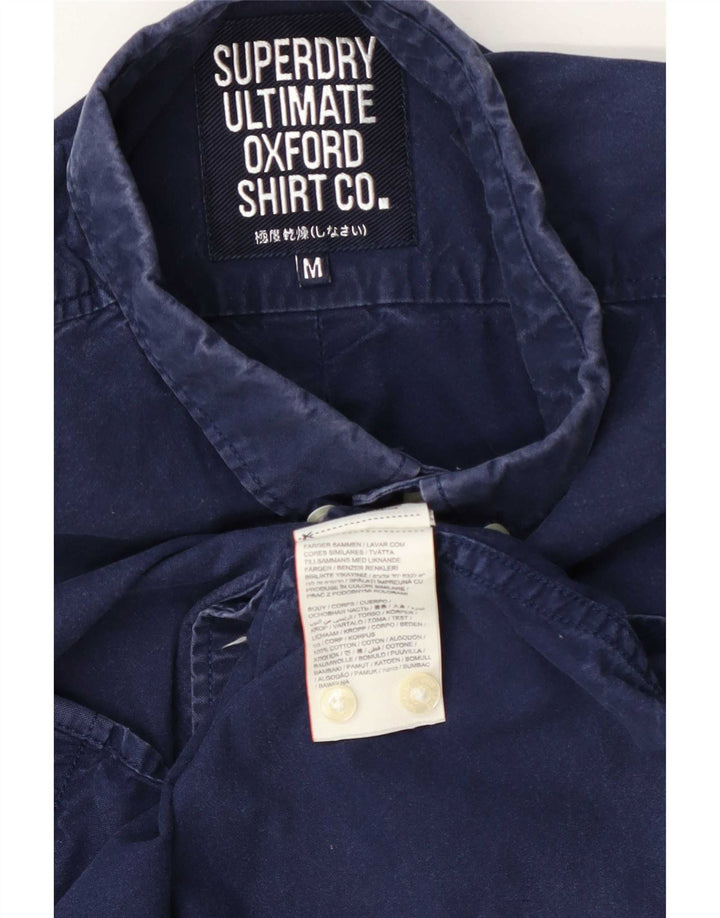 Camisa masculina Superdry Modern Classic Fit média azul marinho algodão
