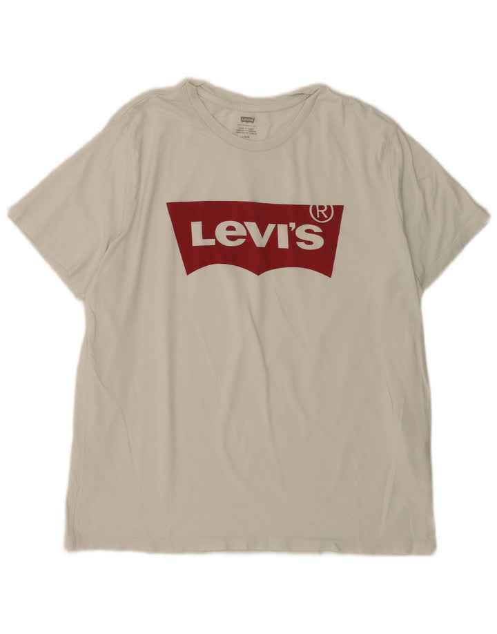 Camiseta gráfica masculina Levi's Top grande de algodão branco