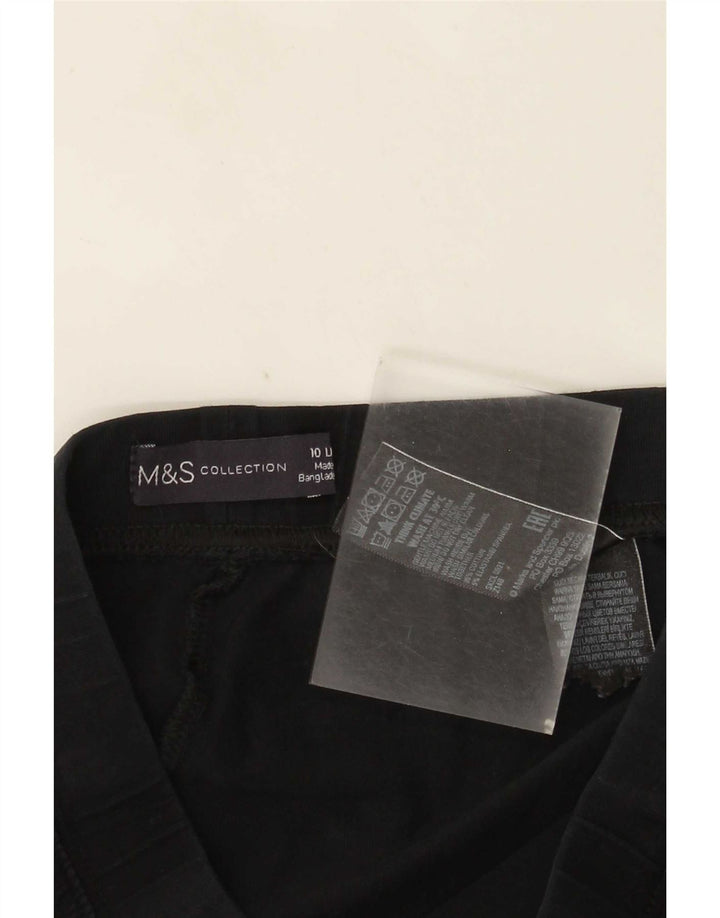 Leggings femininos Marks & Spencer Reino Unido 10 pequeno algodão preto