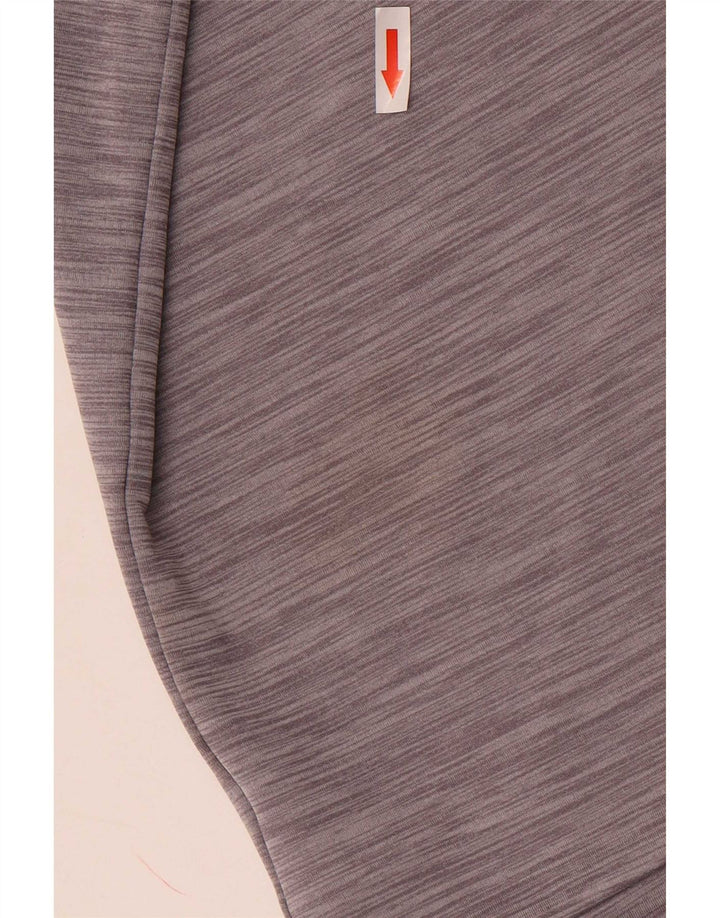 Pulôver masculino Nike Dri Fit com decote em zíper, moletom XL cinza manchado de poliéster