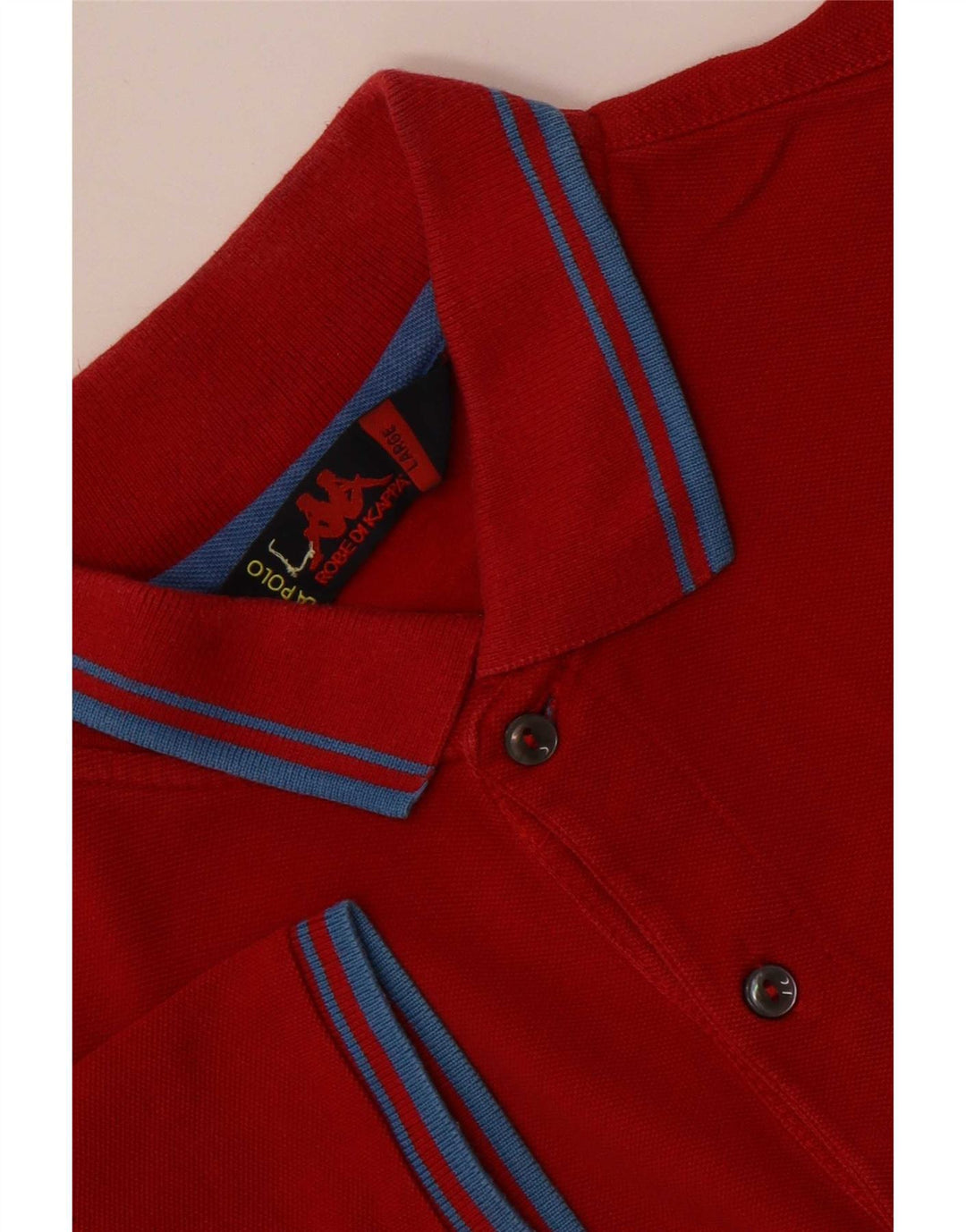 Camisa polo masculina Kappa grande listrada vermelha