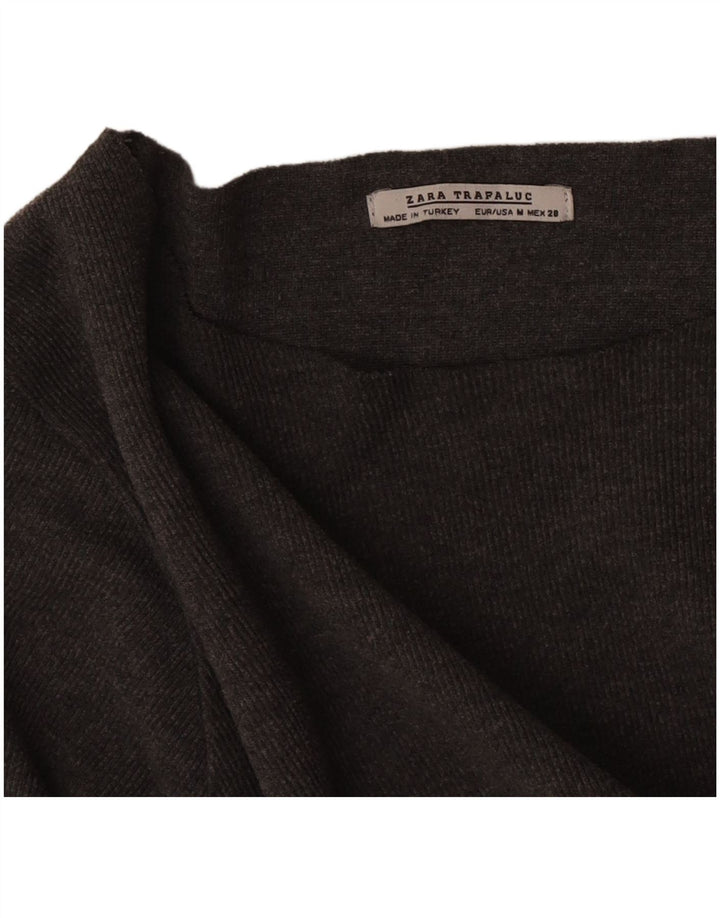 Zara Womens Trafaluc Oversized Top manga comprida Reino Unido 14 cinza médio