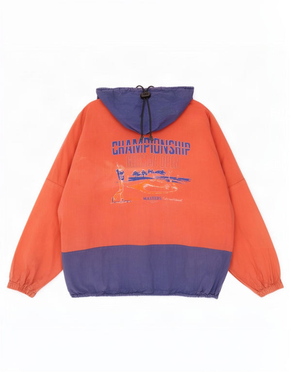 Jaqueta vintage masculina gráfica Anorak Reino Unido 41/42 grande bloco colorido multicolorido