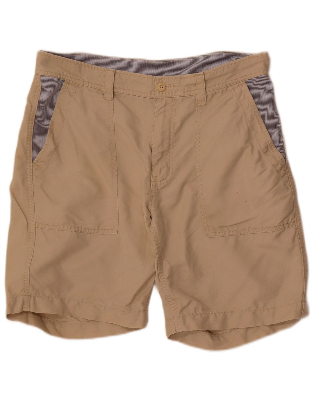 Shorts cargo masculino Gant W33 linho colorblock bege médio