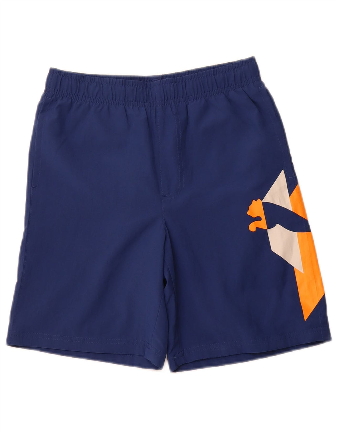 Shorts esportivos gráficos PUMA para meninos 11-12 anos azul marinho poliéster