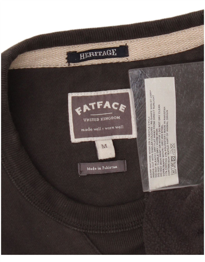 FAT FACE Mens Heritage moletom jumper médio algodão cinza