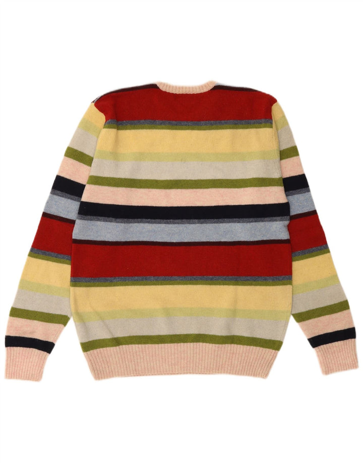 Suéter masculino Kappa com gola redonda, grande lã listrada multicolorida