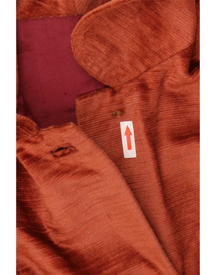 Sobretudo de veludo feminino vintage UK 10 pequeno marrom