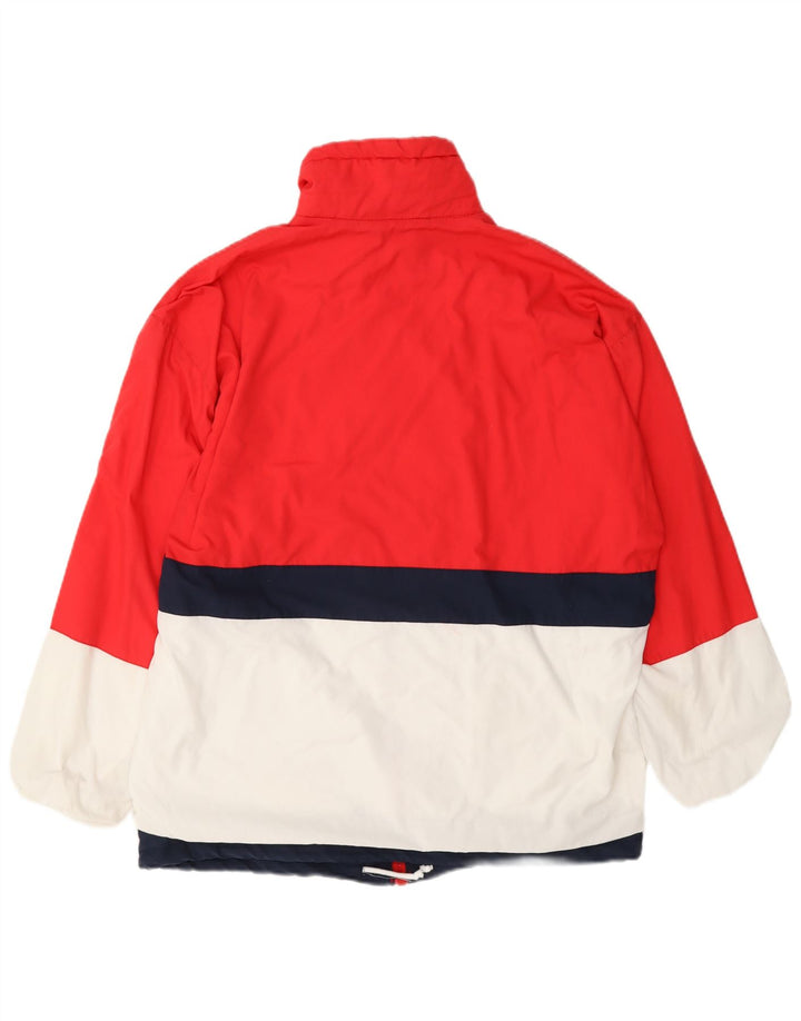 Jaqueta vintage masculina de agasalho XL vermelho colorblock