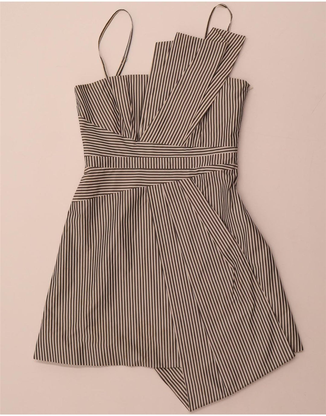 Vestido feminino assimétrico linha A KAREN MILLEN UK 12 médio preto listrado