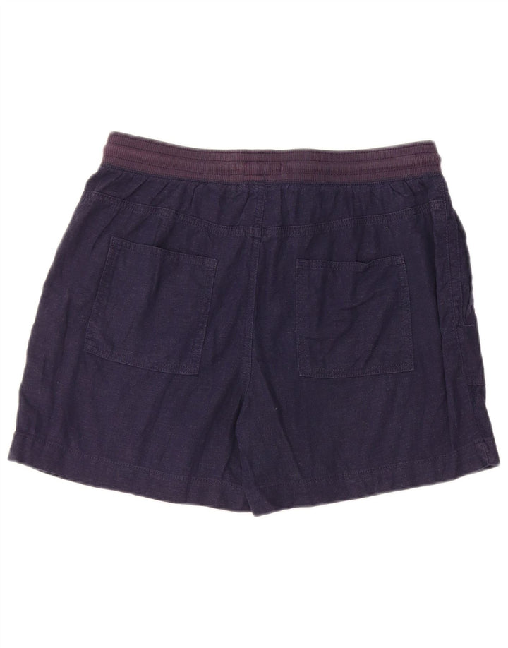 Shorts chino feminino Marks & Spencer UK 12 médio W32 linho azul marinho