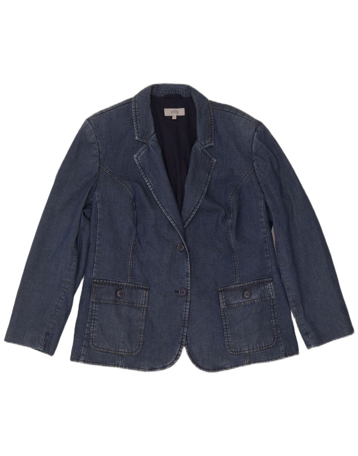 Jaqueta blazer feminina Marks & Spencer com 2 botões Reino Unido 22 3XL azul marinho Lyocell