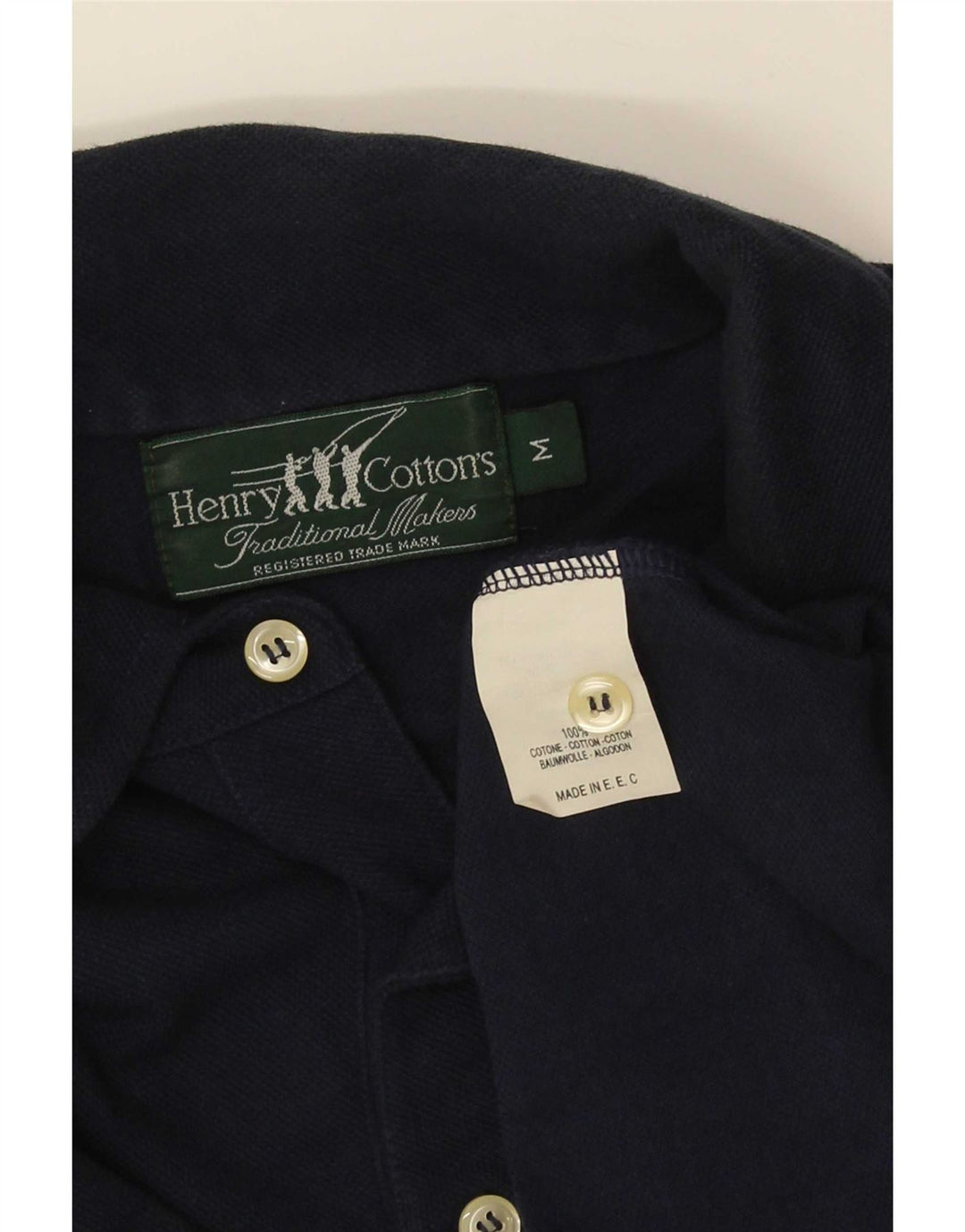 Camisa polo masculina Henry Cottons médio algodão azul marinho