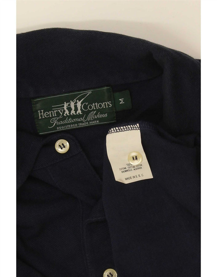 Camisa polo masculina Henry Cottons médio algodão azul marinho