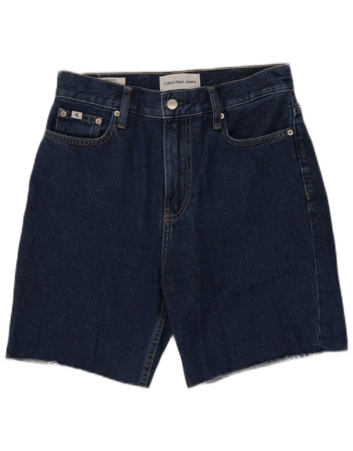 CALVIN KLEIN Shorts jeans feminino de cintura média W27 algodão azul médio