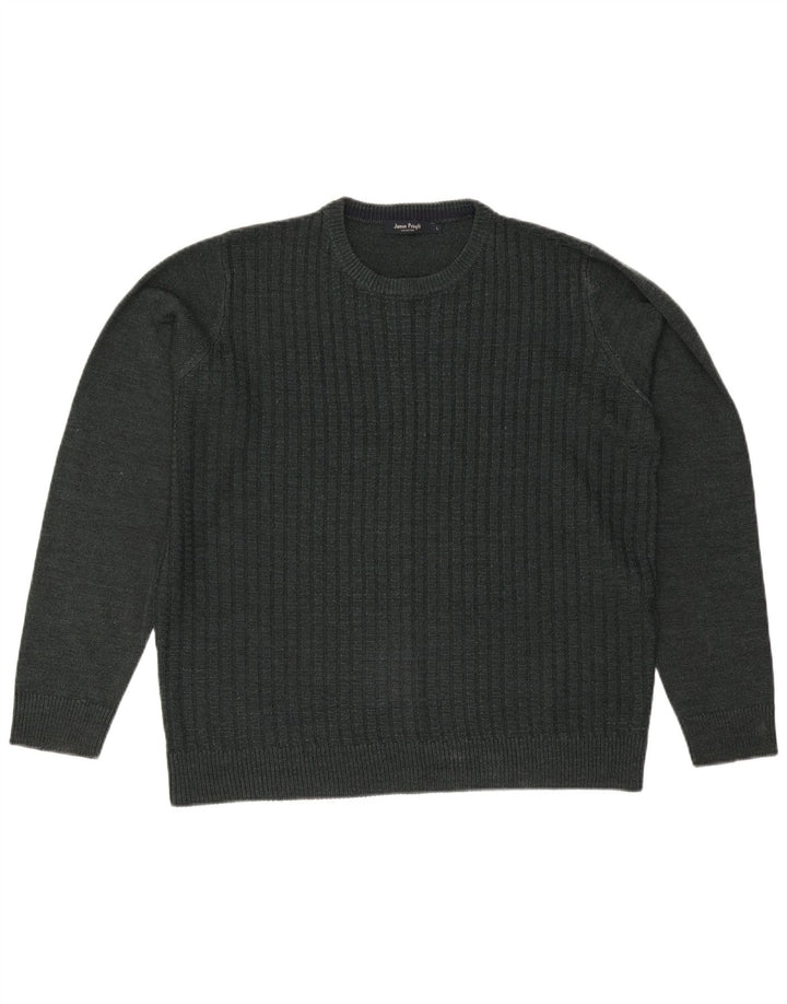 Suéter masculino JAMES PRINGLE com gola redonda, acrílico verde grande