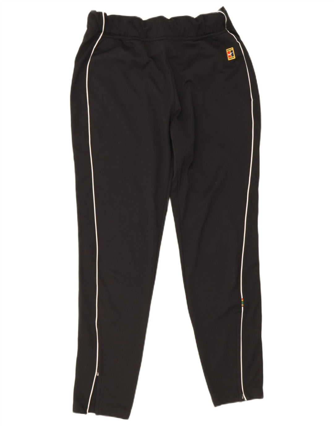 Nike Womens Dri Fit Calças de treino UK 12 Medium Black Striped