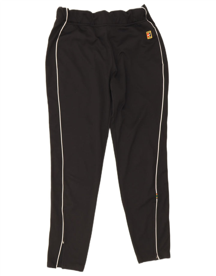 Nike Womens Dri Fit Calças de treino UK 12 Medium Black Striped