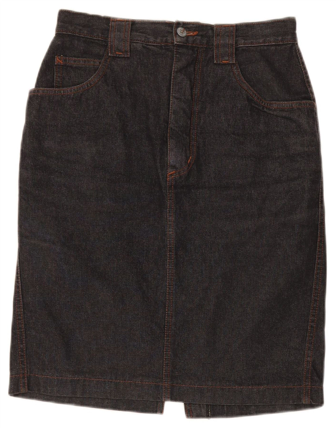 Saia jeans feminina Krizia W36 grande algodão cinza