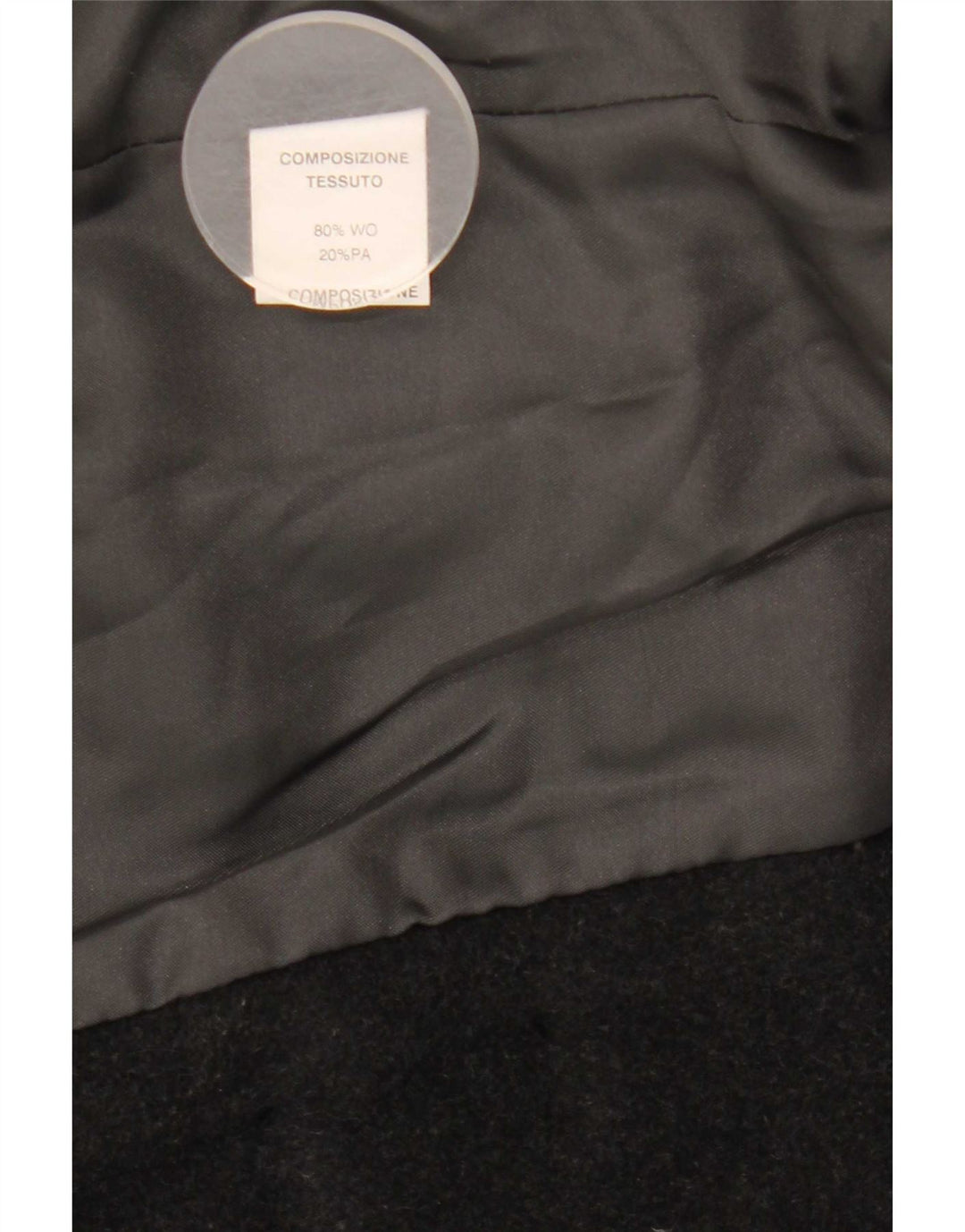 Casaco feminino vintage com peito duplo IT 42 lã cinza médio