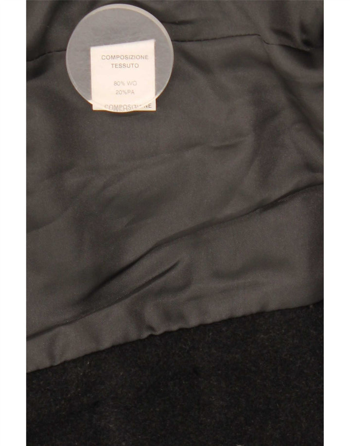 Casaco feminino vintage com peito duplo IT 42 lã cinza médio